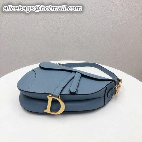 Top Sell Dior Saddle Bag Embossed Grained Calfskin Leather CD96708 Blue