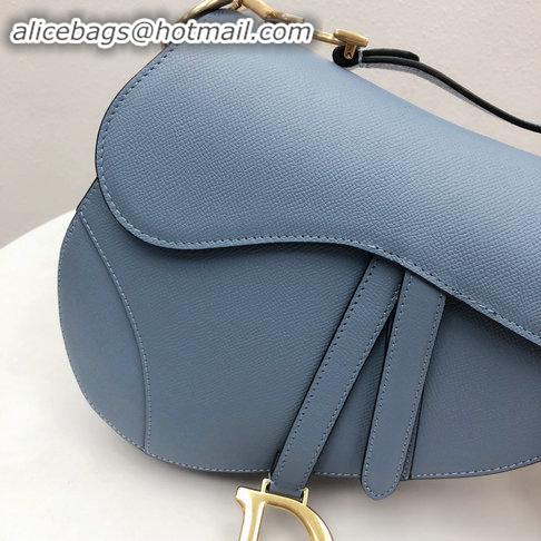 Top Sell Dior Saddle Bag Embossed Grained Calfskin Leather CD96708 Blue