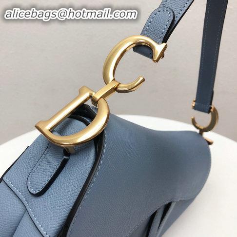 Top Sell Dior Saddle Bag Embossed Grained Calfskin Leather CD96708 Blue