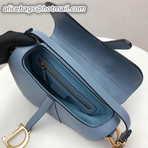 Top Sell Dior Saddle Bag Embossed Grained Calfskin Leather CD96708 Blue