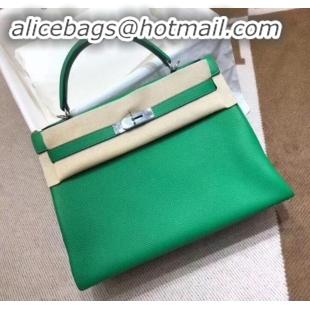 Classic Practical Hermes Kelly 28cm Bag In Original togo Leather With Gold/Silver Hardware bamboo green H091405