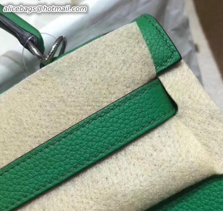 Classic Practical Hermes Kelly 28cm Bag In Original togo Leather With Gold/Silver Hardware bamboo green H091405