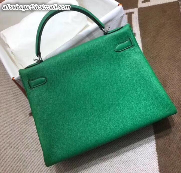 Classic Practical Hermes Kelly 28cm Bag In Original togo Leather With Gold/Silver Hardware bamboo green H091405