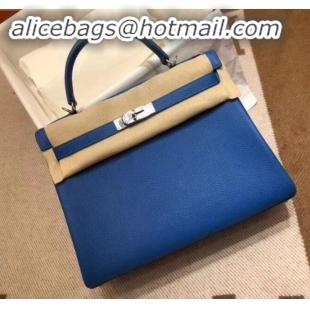 Affordable Price Hermes Kelly 28cm Bag In Original togo Leather With Gold/Silver Hardware cobalt blue H091405