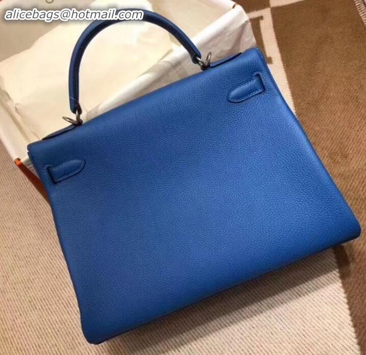 Affordable Price Hermes Kelly 28cm Bag In Original togo Leather With Gold/Silver Hardware cobalt blue H091405