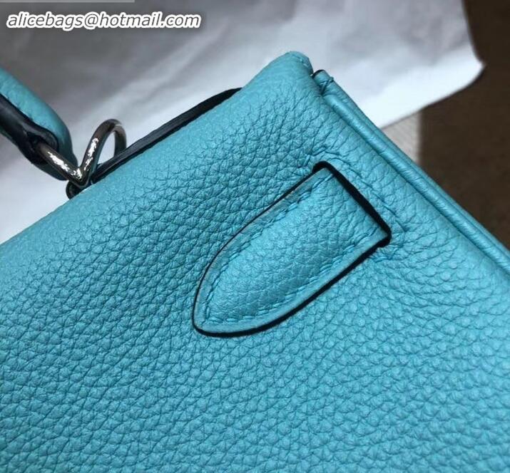 Good Taste Hermes Kelly 28cm Bag In Original togo Leather With Gold/Silver Hardware Macaron blue H091405