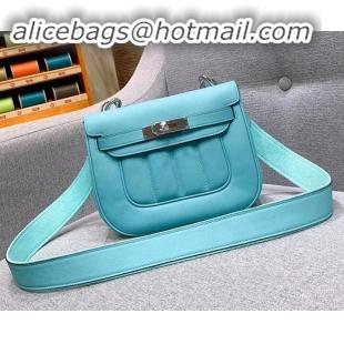 Low Price Hermes berline 20 bag in original swift leather Macaron blue H091406