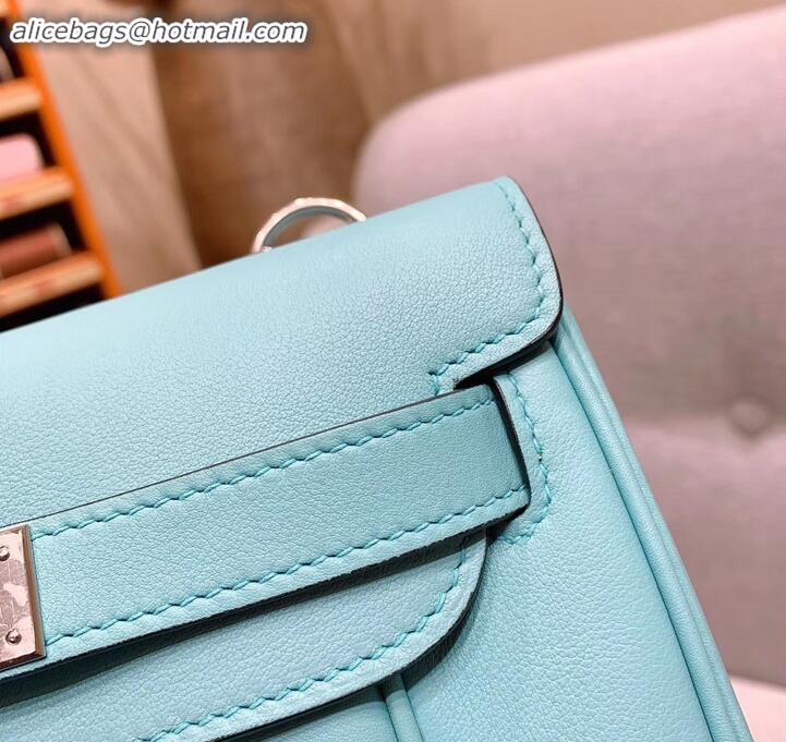 Low Price Hermes berline 20 bag in original swift leather Macaron blue H091406