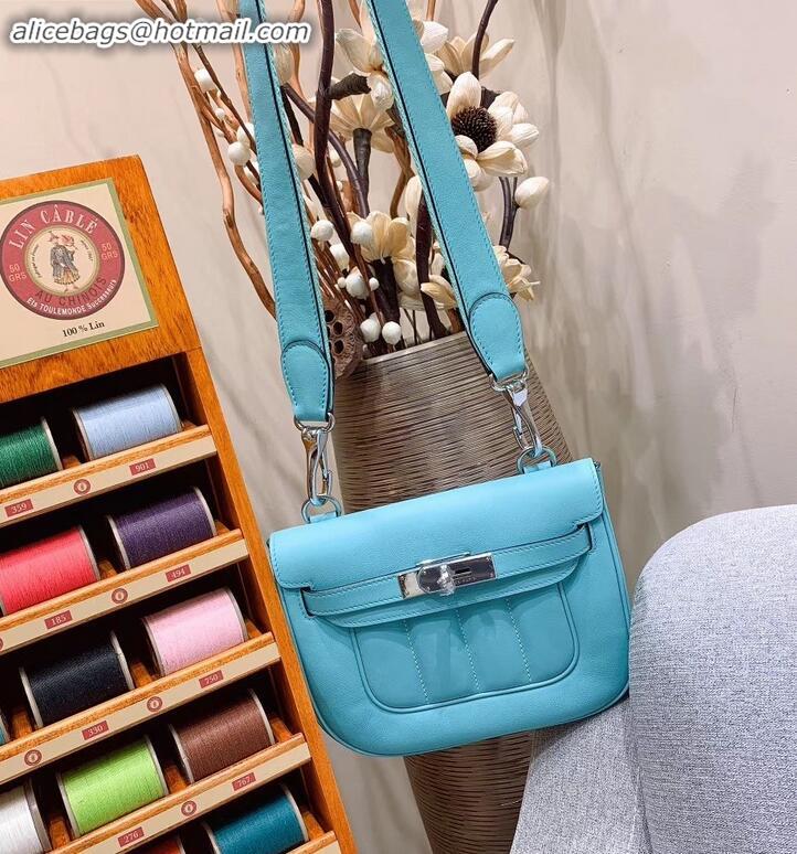 Low Price Hermes berline 20 bag in original swift leather Macaron blue H091406