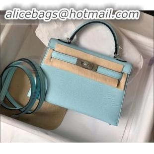 Best Price Hermes mini kelly II in original epsom leather Macaron blue H091408