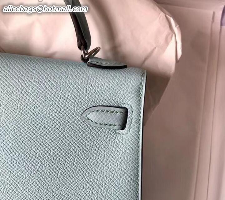 Best Price Hermes mini kelly II in original epsom leather Macaron blue H091408