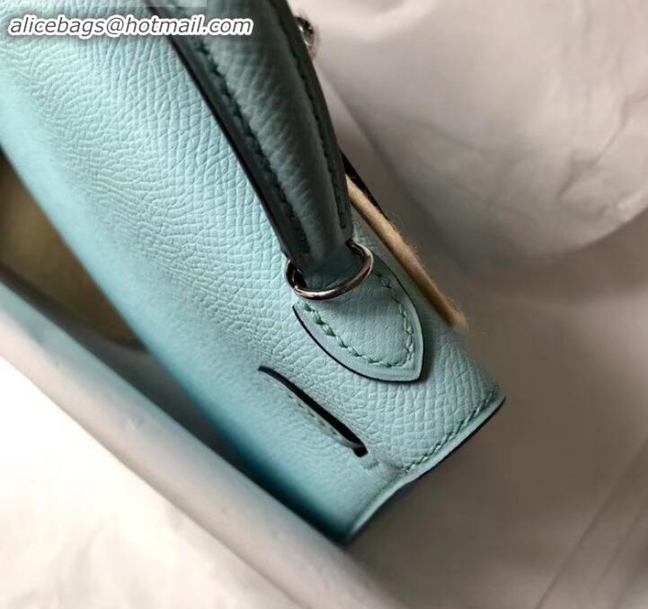 Best Price Hermes mini kelly II in original epsom leather Macaron blue H091408