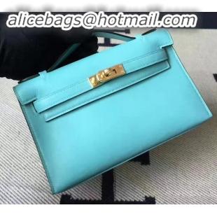 Stylish Hermes Kelly 22 Clutch Bag In Original Swift Leather Macaron blue H091409