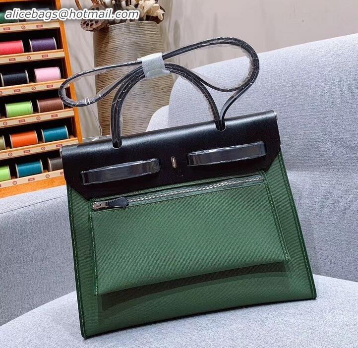 Low Price Hermes Herbag Zip 31 Bag in Original Quality Black/Green H091410