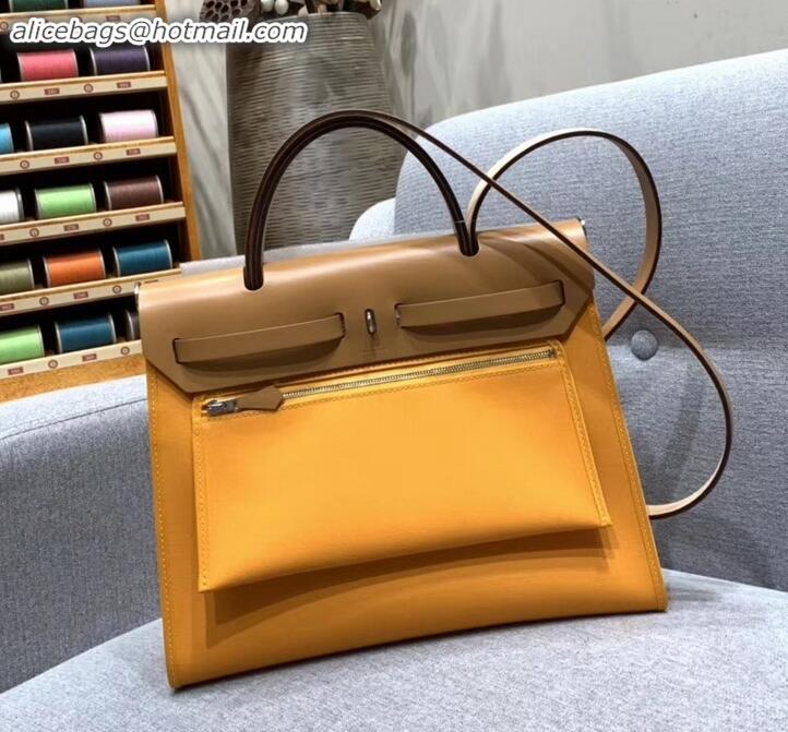 Pretty Style Hermes Herbag Zip 31 Bag in Original Quality Khaki/Turmeric Yellow H091410