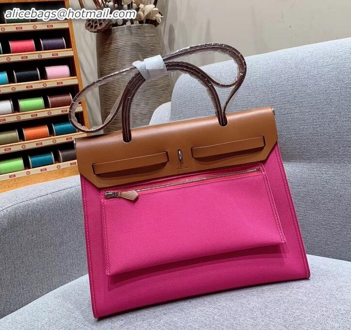 Fashion Hermes Herbag Zip 31 Bag in Original Quality brown/fuchsia H091410