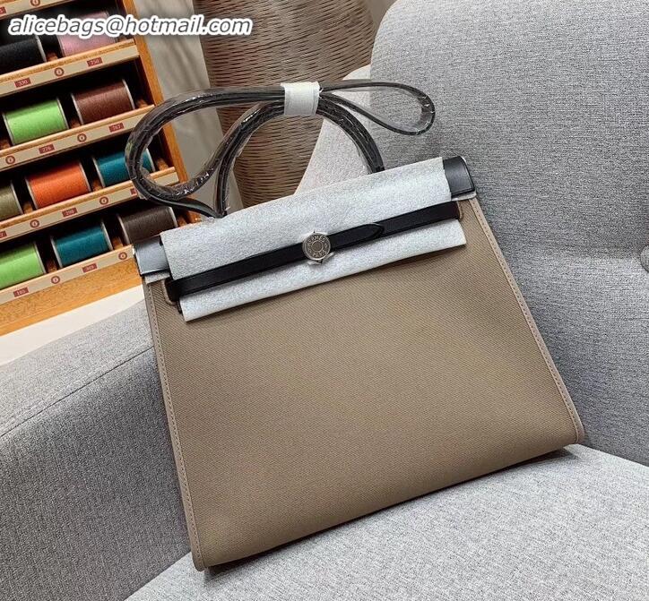 Classic Hermes Herbag Zip 31 Bag in Original Quality Black/Camel H091410