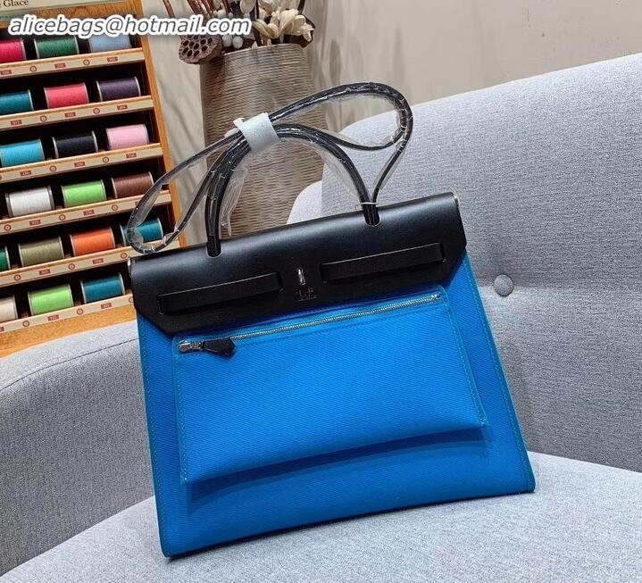 Grade Hermes Herbag Zip 31 Bag in Original Quality Black/Blue H091410