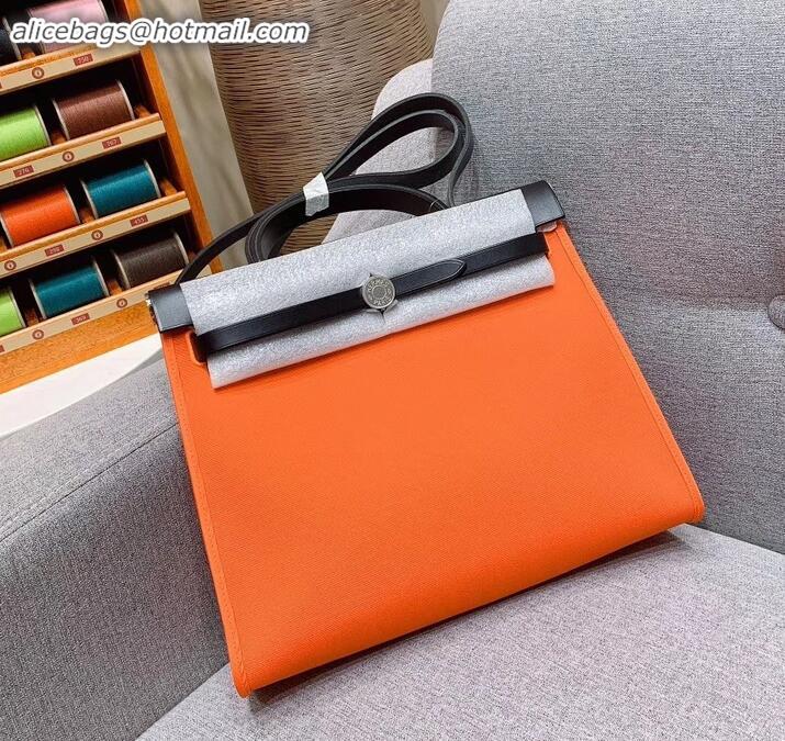 Unique Style Hermes Herbag Zip 31 Bag in Original Quality Black/Orange H091410