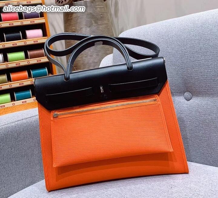 Unique Style Hermes Herbag Zip 31 Bag in Original Quality Black/Orange H091410