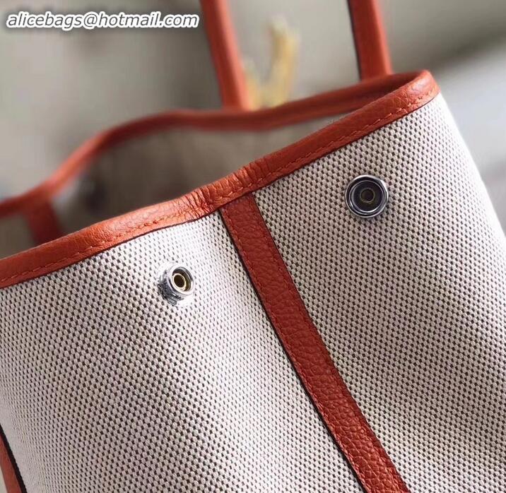 Discount Hermes Canvas Garden Party 30 Bag Orange/Creamy H091411