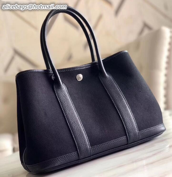 Discount Hermes Canvas Garden Party 30 Bag Black H091411