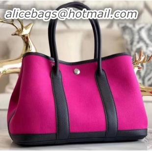 Luxury Hermes Canvas Garden Party 30 Bag Fuchsia H091411