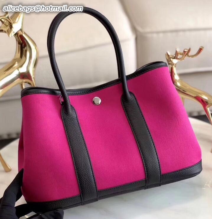 Luxury Hermes Canvas Garden Party 30 Bag Fuchsia H091411