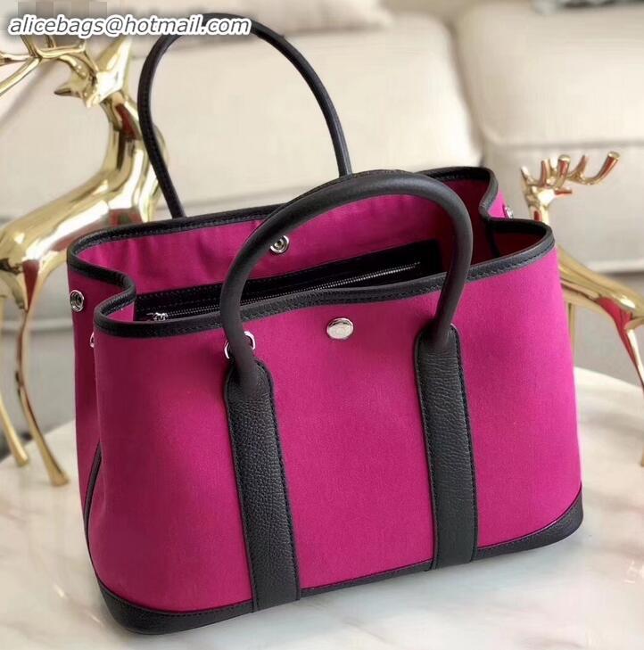 Luxury Hermes Canvas Garden Party 30 Bag Fuchsia H091411