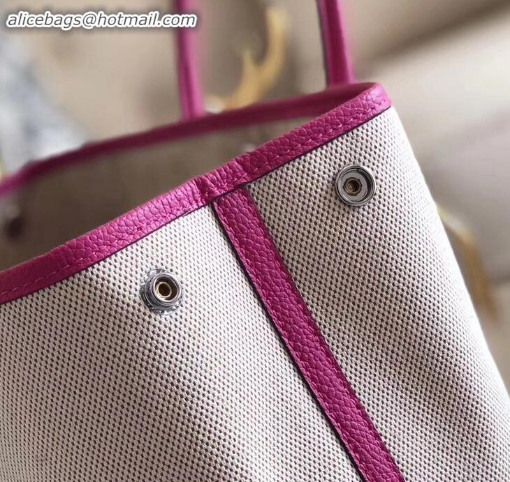 Hot Style Hermes Canvas Garden Party 36 Bag Fuchsia/Creamy H091412