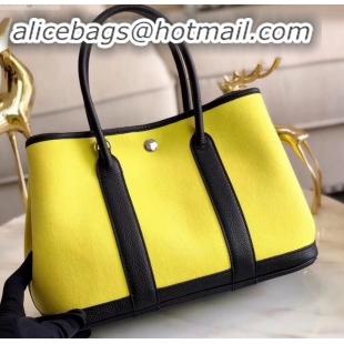 Grade Quality Hermes Canvas Garden Party 30 Bag Yellow H091411