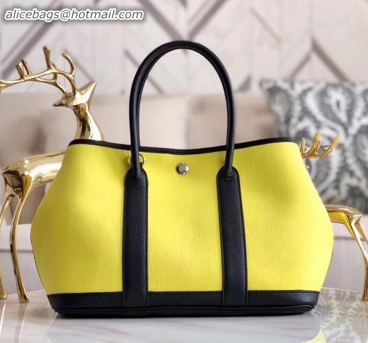 Grade Quality Hermes Canvas Garden Party 30 Bag Yellow H091411