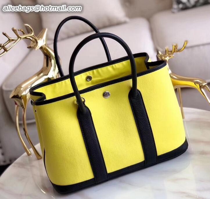 Grade Quality Hermes Canvas Garden Party 30 Bag Yellow H091411