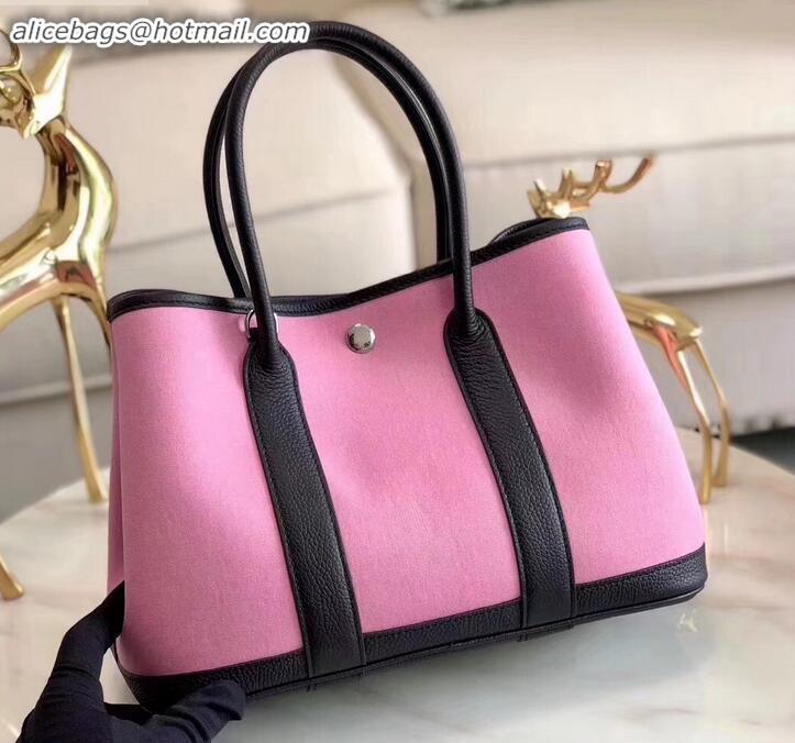 Good Quality Hermes Canvas Garden Party 30 Bag Pink H091411