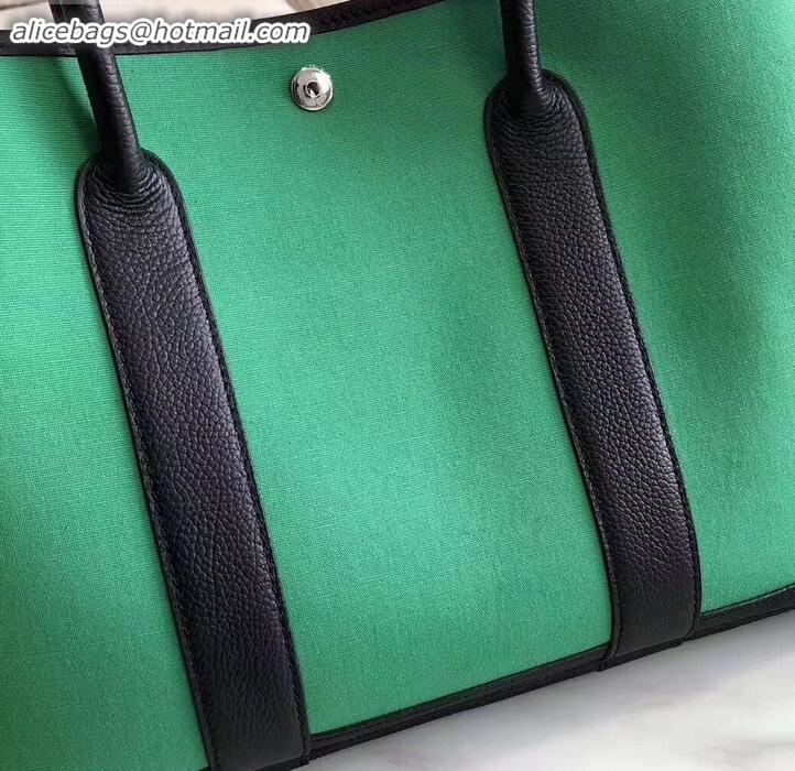 Popular Style Hermes Canvas Garden Party 30 Bag Green H091411