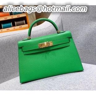 Lower Price Hermes Mini Kelly II Bag in Original Chevre Leather H091413 Bamboo Green