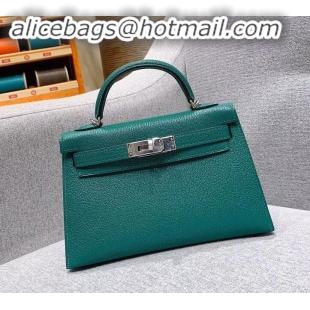 Charming Hermes Mini Kelly II Bag in Original Chevre Leather H091413 Green