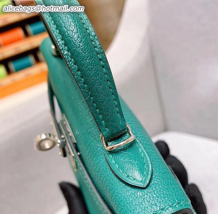 Charming Hermes Mini Kelly II Bag in Original Chevre Leather H091413 Green