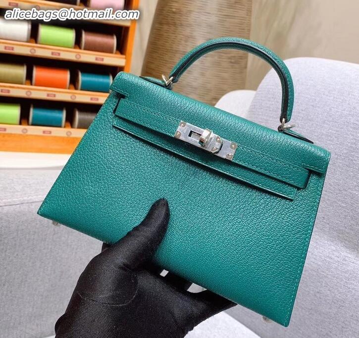 Charming Hermes Mini Kelly II Bag in Original Chevre Leather H091413 Green