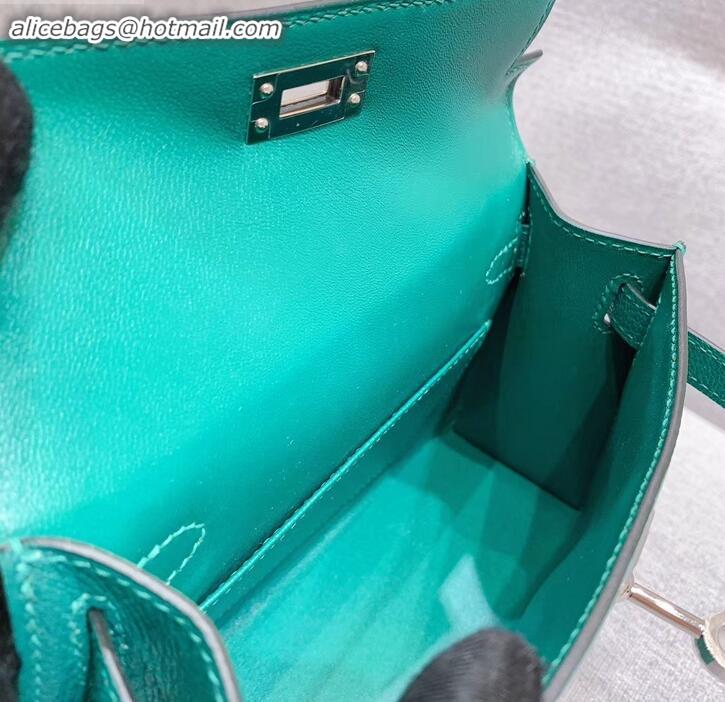 Charming Hermes Mini Kelly II Bag in Original Chevre Leather H091413 Green