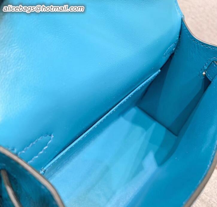 Popular Style Hermes Mini Kelly II Bag in Original Chevre Leather H091413 Light Blue