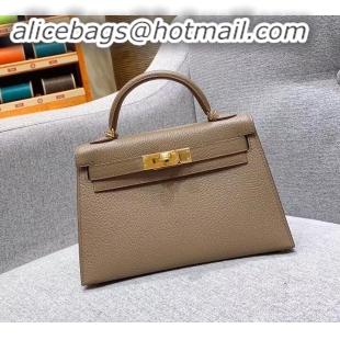 Discount Hermes Mini Kelly II Bag in Original Chevre Leather H091413 Elephant Gray