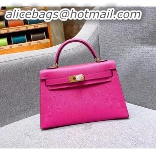 Promotional Hermes Mini Kelly II Bag in Original Epsom Leather H091413 Dark Pink