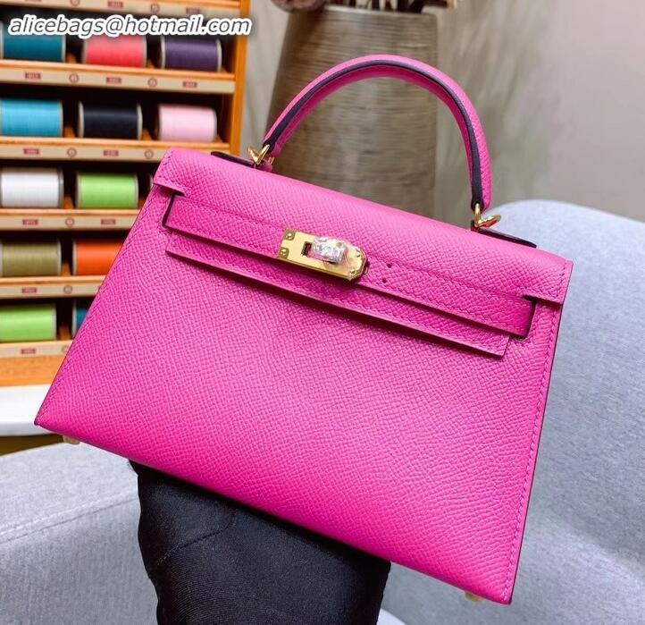 Promotional Hermes Mini Kelly II Bag in Original Epsom Leather H091413 Dark Pink