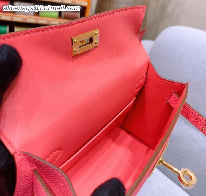 Best Product Hermes Mini Kelly II Bag in Original Epsom Leather H091413 Peach Red