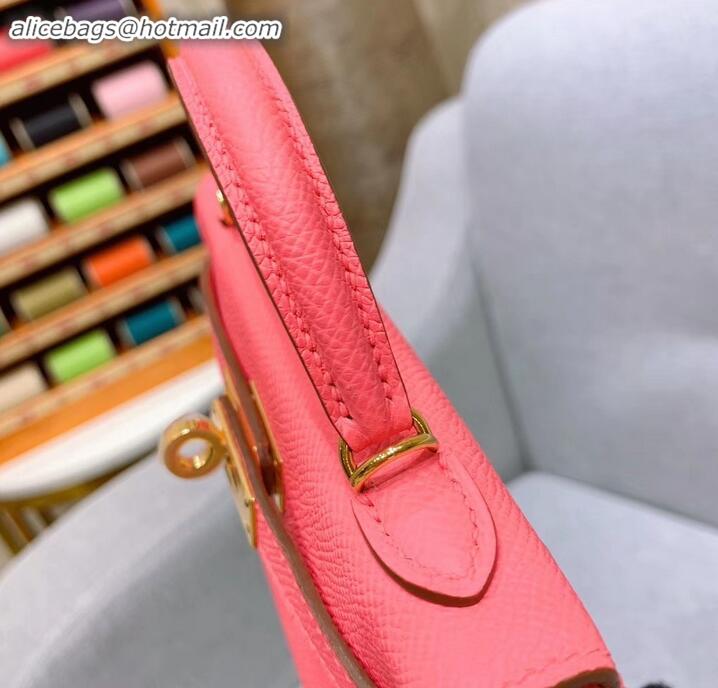 Best Product Hermes Mini Kelly II Bag in Original Epsom Leather H091413 Peach Red