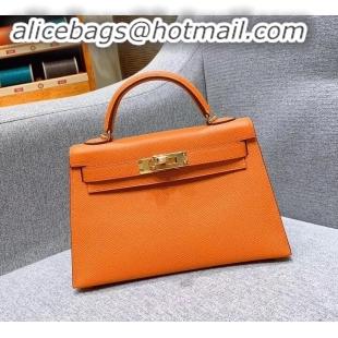 Low Price Hermes Mini Kelly II Bag in Original Epsom Leather H091413 Orange