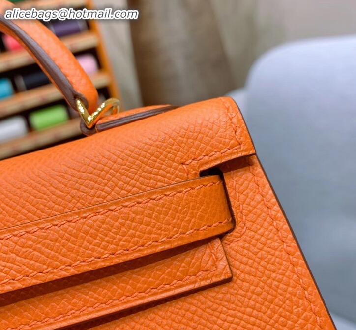 Low Price Hermes Mini Kelly II Bag in Original Epsom Leather H091413 Orange