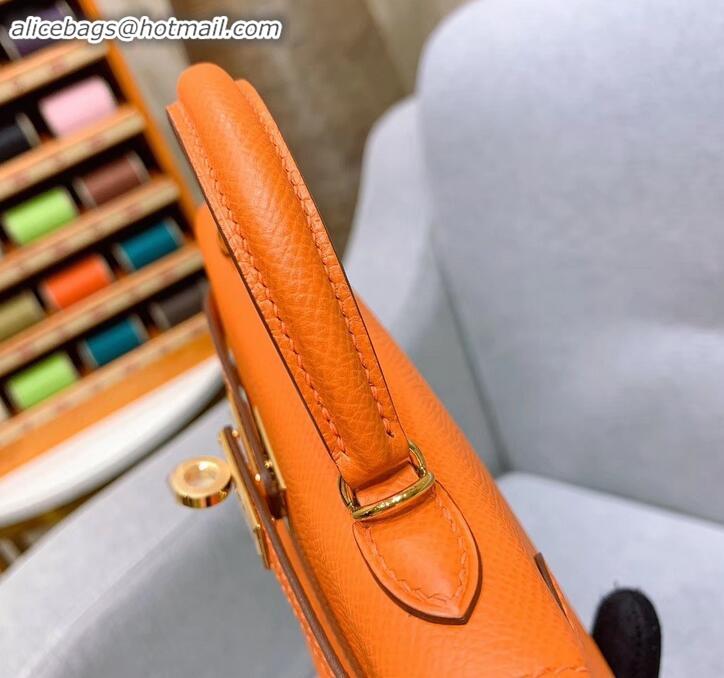 Low Price Hermes Mini Kelly II Bag in Original Epsom Leather H091413 Orange