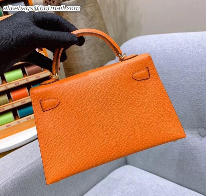 Low Price Hermes Mini Kelly II Bag in Original Epsom Leather H091413 Orange